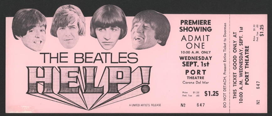 The Beatles Help Movie Premiere Showing Full Ticket Ebay The Beatles Help Movie Premiere Showing Full Ticket Ebay